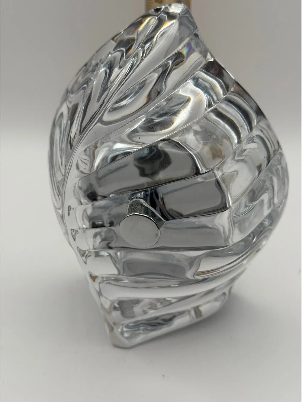 Daum France Crystal Art Glass Desk Clock Signed New Quartz Clock Insert Working